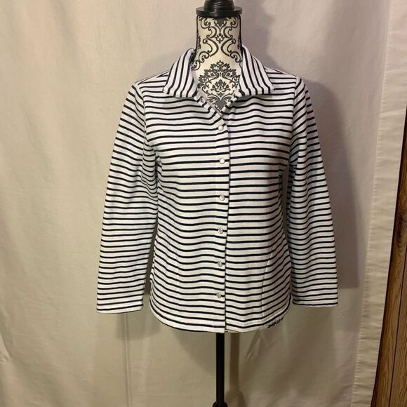 $5 add on item, snap button-up striped cardigan sweater - Picture 9 of 11